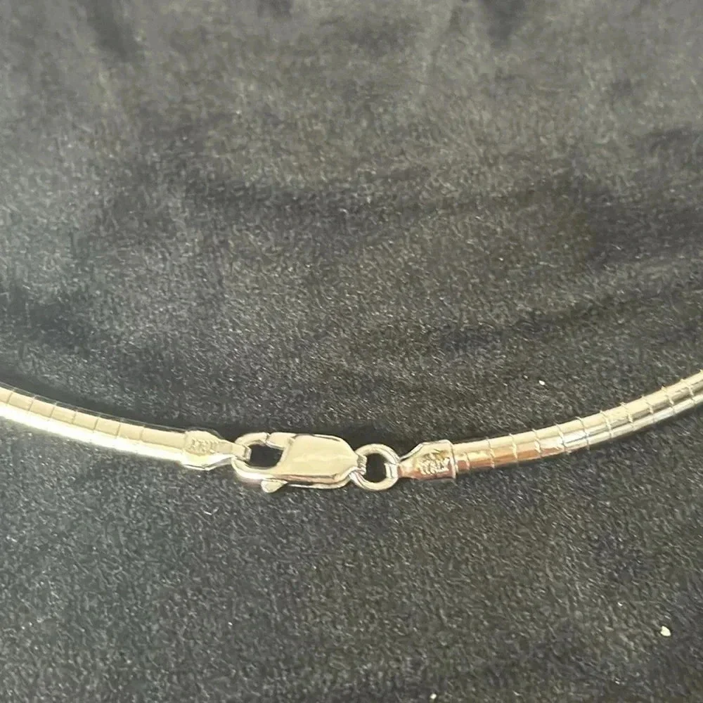 925 Sterling silver rhodium plated omega 16
